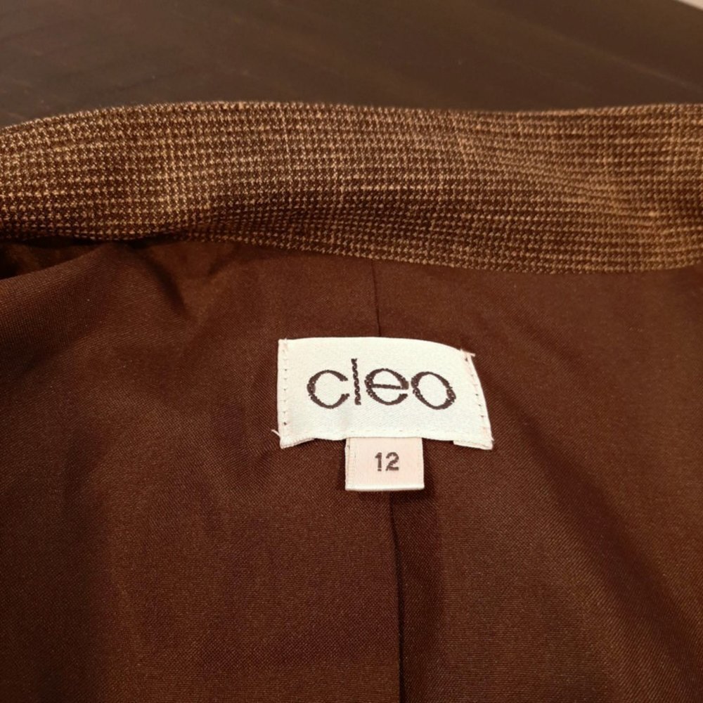 Cleo Blazer Jacket Tweed Fall Military Brown Womens Size 12 Flap Pocket Gorpcore - Picture 10 of 12